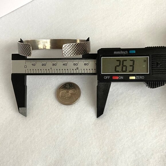 Oxidized Sterling Silver 925 Artisan A&M 10.5MM Textured Cuff Bracelet Sz 7.5" - Picture 13 of 16